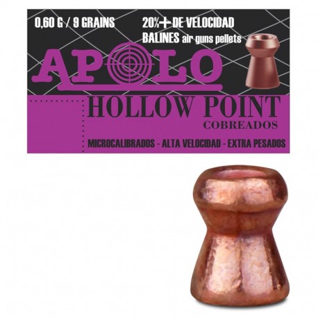 BALINES APOLO COPPER HOLLOW POINT 4,5 MM